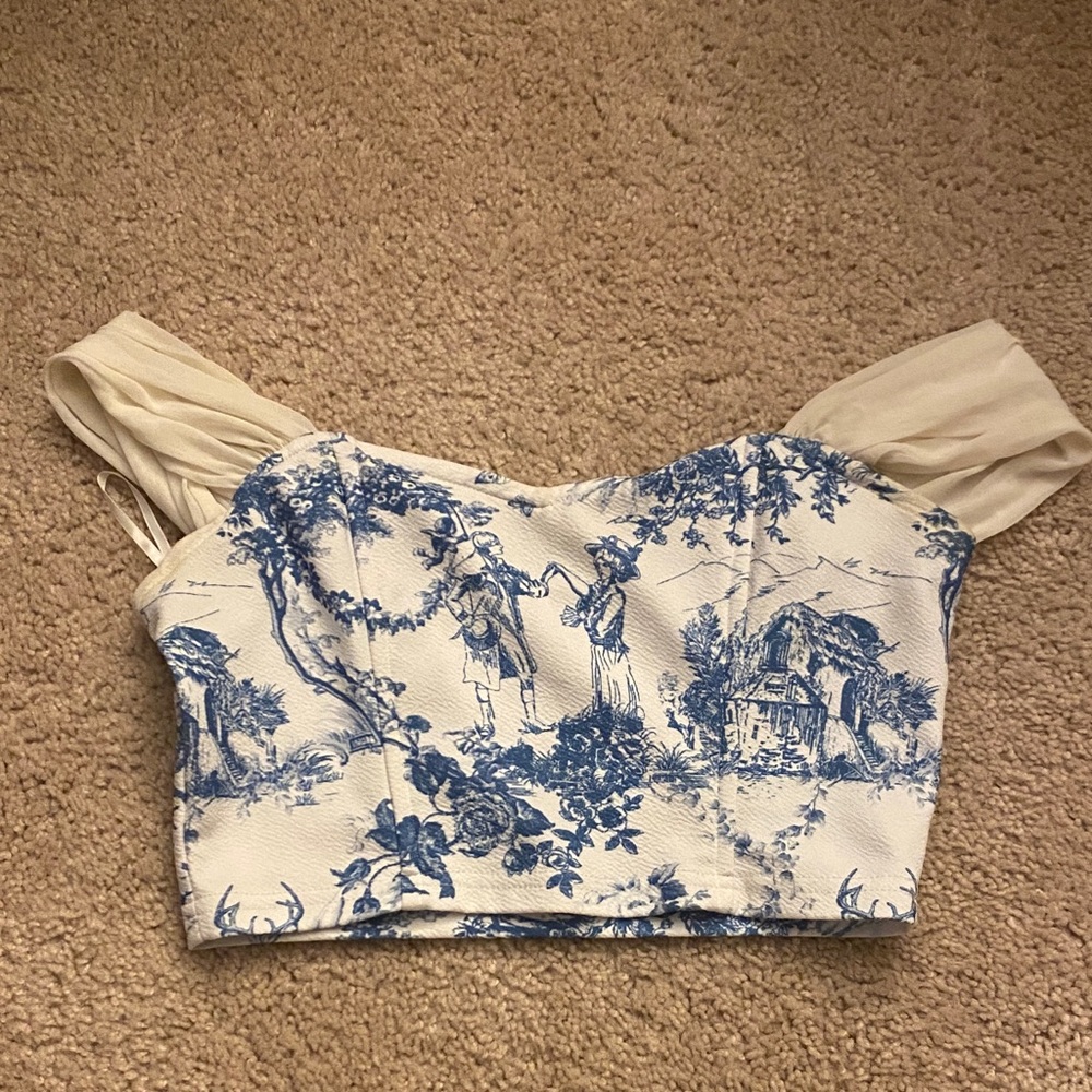 Elegant Blue and Cream Women's Corset